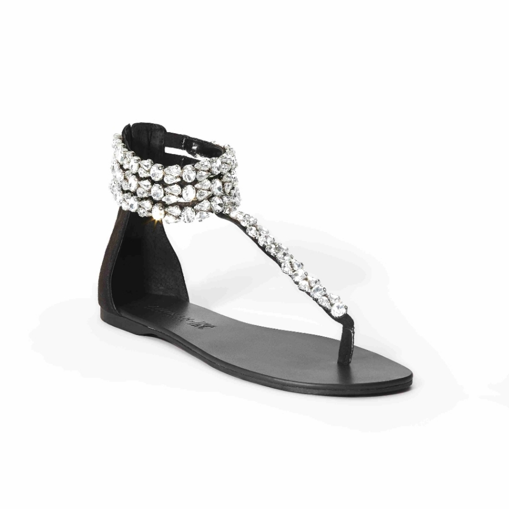 NEW Aminah Abdul Jillil for INC Sulina Embellished Flat Sandals TStrap THONG 9M